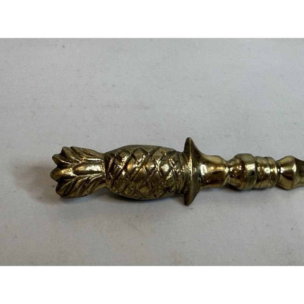 Vintage Solid Brass Pineapple Letter Opener Scimitar Sword Desk Accessory Office